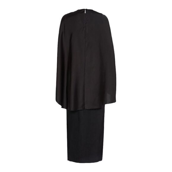 Marina Moscone Drape Twist Front Cape Effect Satin Dress Size 10 - Picture 2 of 10